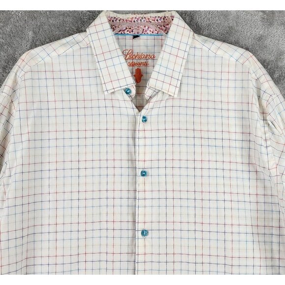 Luchiano Visconti Shirt Mens XLT Multicolor Striped Preppy Button Up Long Sleeve - Picture 6 of 11
